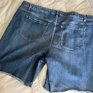 Lane Bryant SZ 24 Distressed Bermuda Denim Shorts